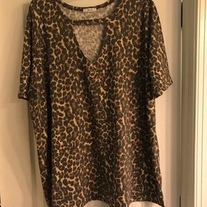 Womens Plus Boutique Jodifl 3X Leopard Cheetah Top